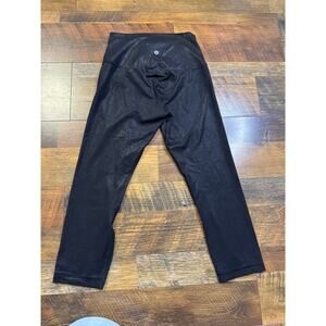 Lululemon Align High Rise Crop 21" Shine Radiate Foil Print Black Size 6